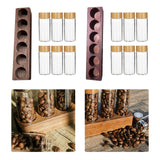 Maxbell Coffee Beans Storage Containers with Stand Party Decorations for Coffee Shop 6 Holes Walnut