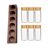 Maxbell Coffee Beans Storage Containers with Stand Party Decorations for Coffee Shop 6 Holes Walnut