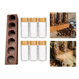 Maxbell Coffee Beans Storage Containers with Stand Party Decorations for Coffee Shop 6 Holes Walnut