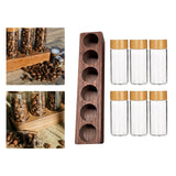 Maxbell Coffee Beans Storage Containers with Stand Party Decorations for Coffee Shop 6 Holes Walnut