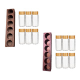 Maxbell Coffee Beans Storage Containers with Stand Party Decorations for Coffee Shop 6 Holes Walnut
