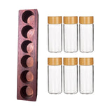 Maxbell Coffee Beans Storage Containers with Stand Party Decorations for Coffee Shop 6 Holes Rosewood