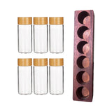 Maxbell Coffee Beans Storage Containers with Stand Party Decorations for Coffee Shop 6 Holes Rosewood