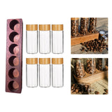Maxbell Coffee Beans Storage Containers with Stand Party Decorations for Coffee Shop 6 Holes Rosewood