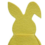Maxbell 4x Easter Cutlery Bag Bunny Cutlery Holder Universal for Table Ornaments Yellow
