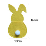 Maxbell 4x Easter Cutlery Bag Bunny Cutlery Holder Universal for Table Ornaments Yellow