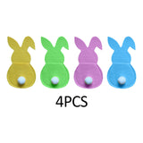 Maxbell 4x Easter Cutlery Bag Bunny Cutlery Holder Universal for Table Ornaments Yellow