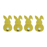 Maxbell 4x Easter Cutlery Bag Bunny Cutlery Holder Universal for Table Ornaments Yellow