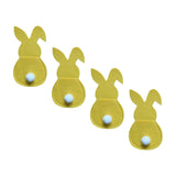 Maxbell 4x Easter Cutlery Bag Bunny Cutlery Holder Universal for Table Ornaments Yellow