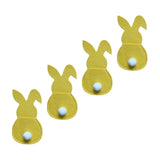 Maxbell 4x Easter Cutlery Bag Bunny Cutlery Holder Universal for Table Ornaments Yellow