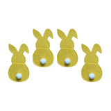 Maxbell 4x Easter Cutlery Bag Bunny Cutlery Holder Universal for Table Ornaments Yellow