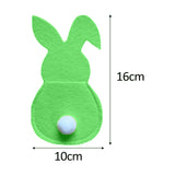 Maxbell 4x Easter Cutlery Bag Bunny Cutlery Holder Universal for Table Ornaments Green