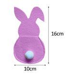 Maxbell 4x Easter Cutlery Bag Bunny Cutlery Holder Universal for Table Ornaments Pink