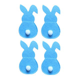 Maxbell 4x Easter Cutlery Bag Bunny Cutlery Holder Universal for Table Ornaments Blue