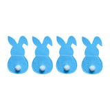 Maxbell 4x Easter Cutlery Bag Bunny Cutlery Holder Universal for Table Ornaments Blue