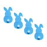 Maxbell 4x Easter Cutlery Bag Bunny Cutlery Holder Universal for Table Ornaments Blue