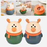 Maxbell Toothpick Box Cartoon deer Shape Portable for Restaurants Dining Table Gifts Green