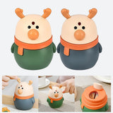 Maxbell Toothpick Box Cartoon deer Shape Portable for Restaurants Dining Table Gifts Green