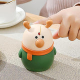 Maxbell Toothpick Box Cartoon deer Shape Portable for Restaurants Dining Table Gifts Green