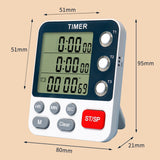 Maxbell Digital Timer Three Channels Experiment Reminder Simple for Cooking Baking