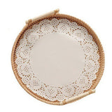 Maxbell Handwoven Round Basket Serving Platter Multipurpose for Dining Room Sundries 24cm