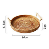 Maxbell Handwoven Round Basket Serving Platter Multipurpose for Dining Room Sundries 28cm