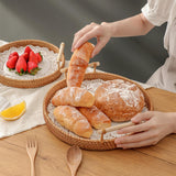 Maxbell Handwoven Round Basket Serving Platter Multipurpose for Dining Room Sundries 28cm