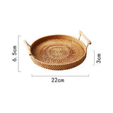 Maxbell Handwoven Round Basket Serving Platter Multipurpose for Dining Room Sundries 22cm