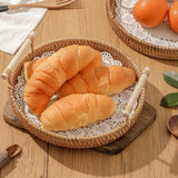 Maxbell Handwoven Round Basket Serving Platter Multipurpose for Dining Room Sundries 22cm