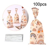 Maxbell 100 Pieces Candy Bag Pouch with Ties Treat Bags for Valentine Birthday Gift