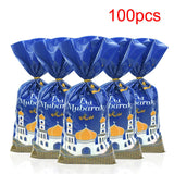 Maxbell 100Pcs Gift Bag Festival Accs DIY Craft Dustproof for Holiday Household Blue