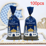 Maxbell 100Pcs Gift Bag Festival Accs DIY Craft Dustproof for Holiday Household Blue