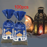 Maxbell 100Pcs Gift Bag Festival Accs DIY Craft Dustproof for Holiday Household Blue