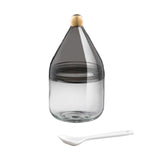 Maxbell 300ml Clear Condiment Pot Seasoning Container for Pepper Countertop Salt Black