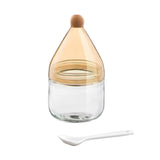 Maxbell 300ml Clear Condiment Pot Seasoning Container for Pepper Countertop Salt Yellow