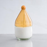 Maxbell 300ml Clear Condiment Pot Seasoning Container for Pepper Countertop Salt Yellow