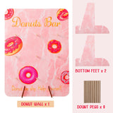 Maxbell Reusable Donut Wall Stand for Donut Party Supplies Bridal Shower Decorations Pink