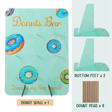 Maxbell Reusable Donut Wall Stand for Donut Party Supplies Bridal Shower Decorations Cyan