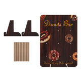 Maxbell Reusable Donut Wall Stand for Donut Party Supplies Bridal Shower Decorations Brown