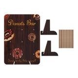 Maxbell Reusable Donut Wall Stand for Donut Party Supplies Bridal Shower Decorations Brown