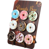 Maxbell Reusable Donut Wall Stand for Donut Party Supplies Bridal Shower Decorations Brown