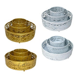 Maxbell 3 Pieces Round Cake Stand Set Display Cupcake Stands for Event Birthday Aureate Style A