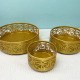 Maxbell 3 Pieces Round Cake Stand Set Display Cupcake Stands for Event Birthday Aureate Style A
