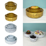 Maxbell 3 Pieces Round Cake Stand Set Display Cupcake Stands for Event Birthday Aureate Style A
