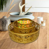 Maxbell 3 Pieces Round Cake Stand Set Display Cupcake Stands for Event Birthday Aureate Style A