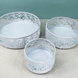 Maxbell 3 Pieces Round Cake Stand Set Display Cupcake Stands for Event Birthday White Style A