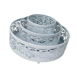 Maxbell 3 Pieces Round Cake Stand Set Display Cupcake Stands for Event Birthday White Style A