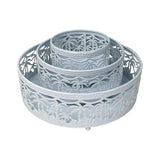 Maxbell 3 Pieces Round Cake Stand Set Display Cupcake Stands for Event Birthday White Style A