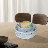 Maxbell 3 Pieces Round Cake Stand Set Display Cupcake Stands for Event Birthday White Style A