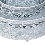 Maxbell 3 Pieces Round Cake Stand Set Display Cupcake Stands for Event Birthday White Style A